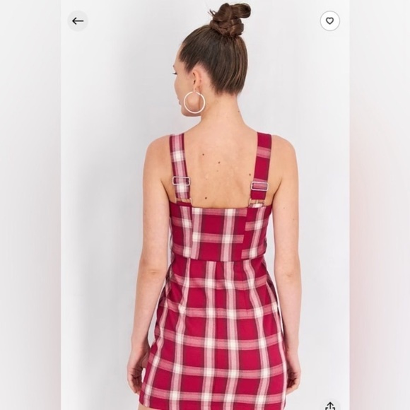 NWT! EverAfter Y2K Retro Red and White Plaid Mini Dress - Size Large - Picture 2 of 3